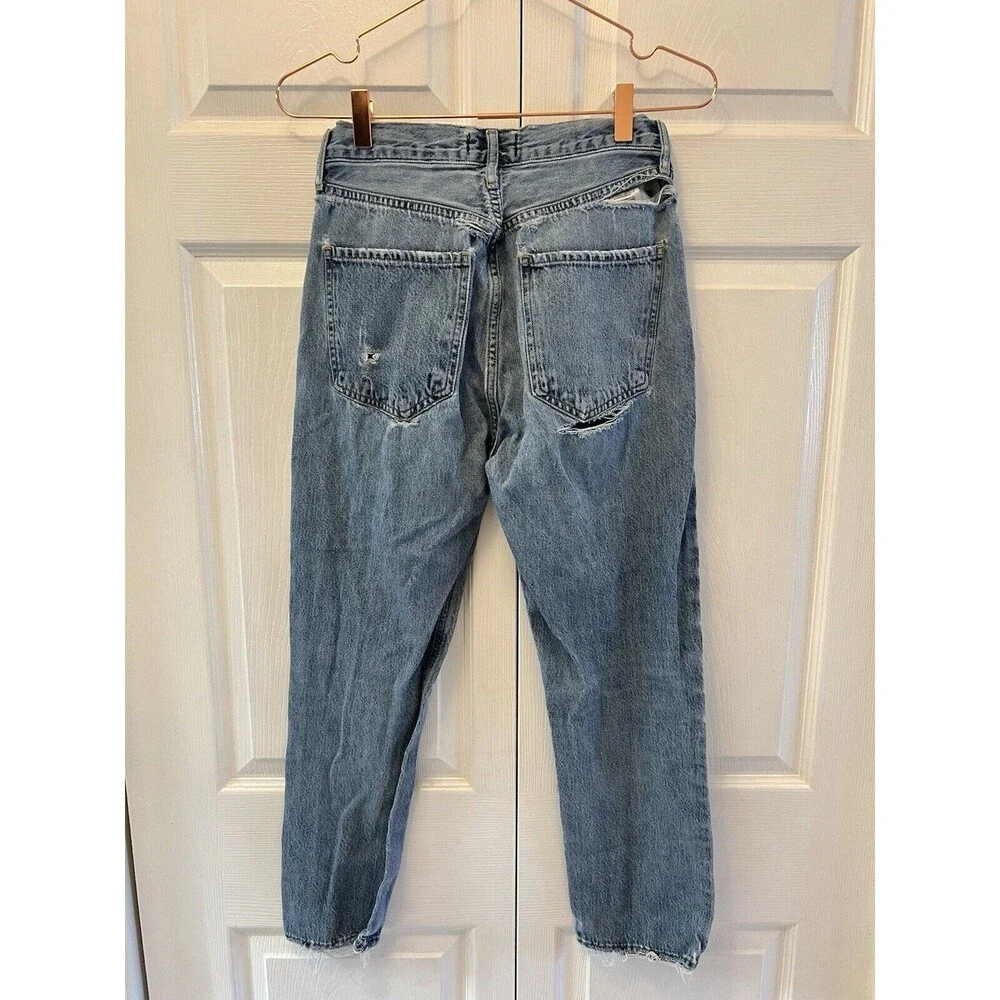 AGOLDE Riley High Rise Straight Crop Jean Frequency Cotton Classic 26 Button Fly